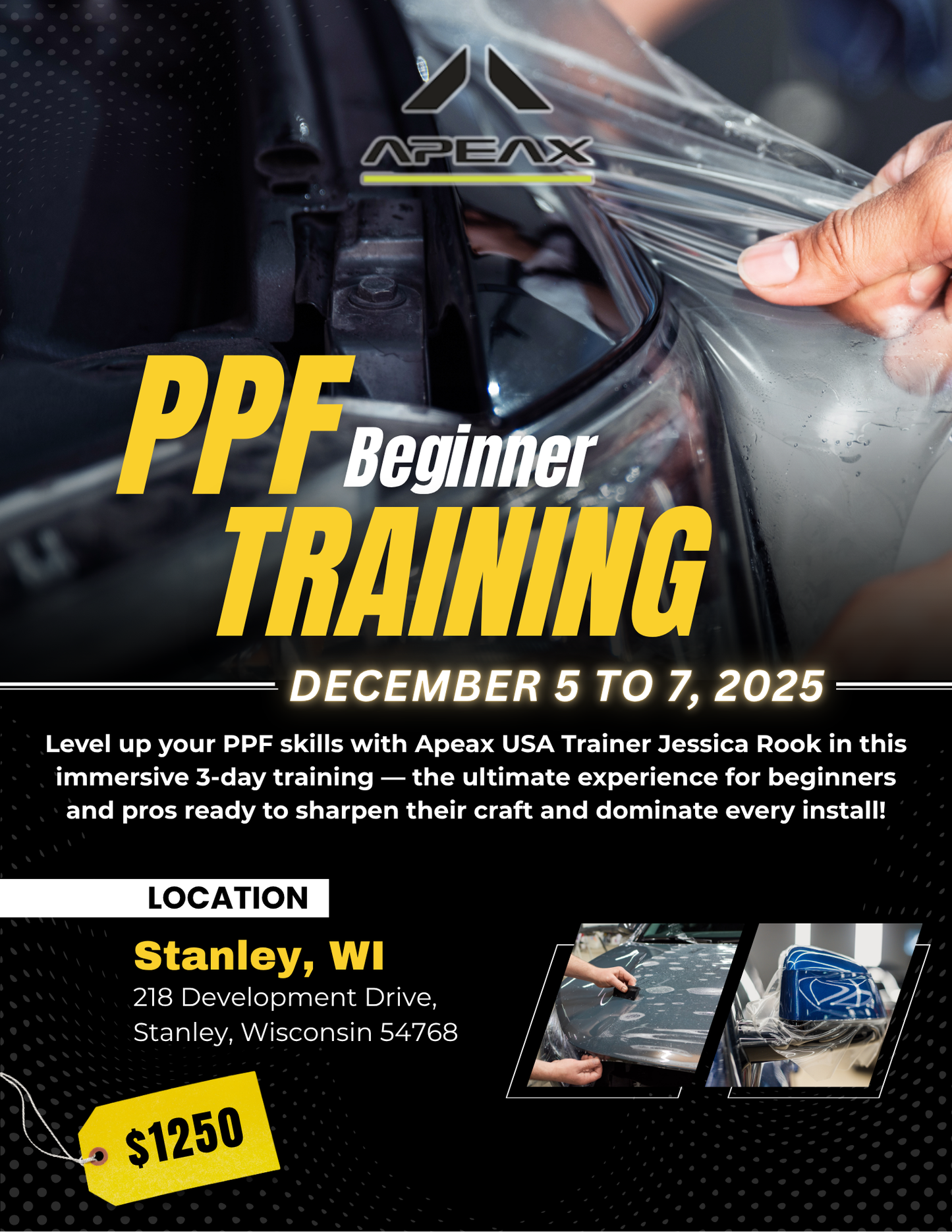 3 Day PPF Training Dec 5-7 | Stanley, WI