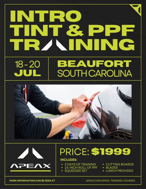 PPF and Tint Training with Brian Gitzen – Beaufort, SC