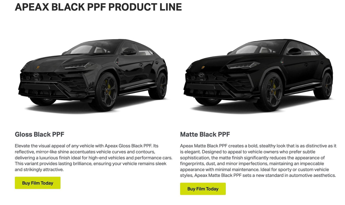 Black Colored PPF Product Line
